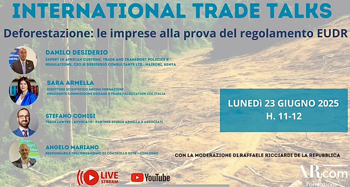 Domani alle 11 ora italiana. Tomorrow at 12 East African time. Our contribution will highlight the specific challenges that African businesses face under the Regulation: m.youtube.com/live/Fv9UufgJ-…