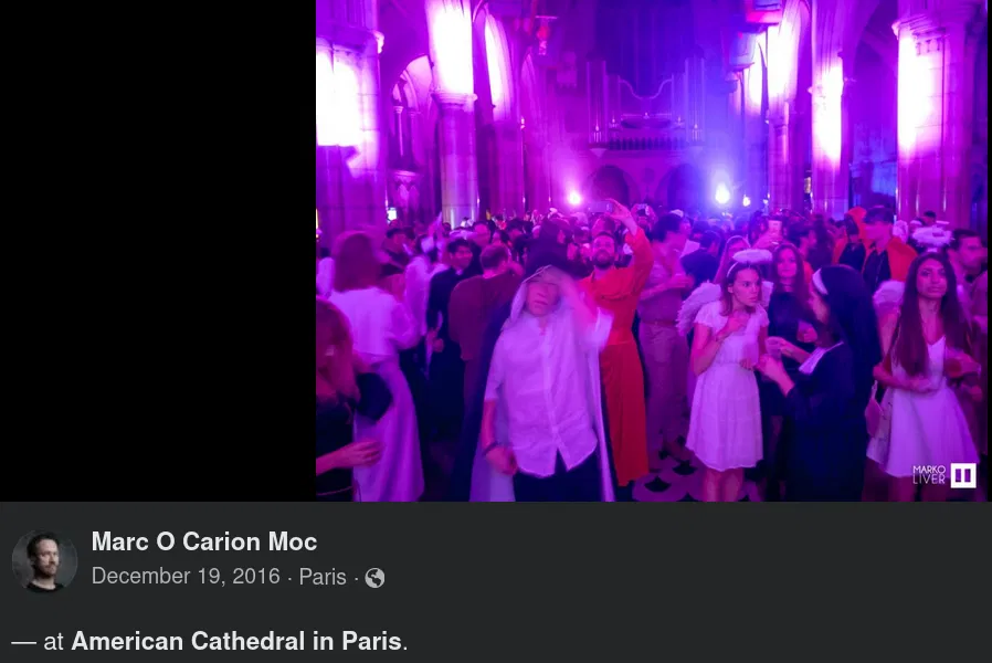 Casimir_Noir's tweet photo. @jol_vil De nos jours, la cathédrale américaine de Paris héberge d'autres soirées satanistes toutes aussi exhubérantes. 
(Source photos : Le pédocriminel condamné #MarcOCarion )
#Thelastmonastery https://t.co/dhlAH0MId1