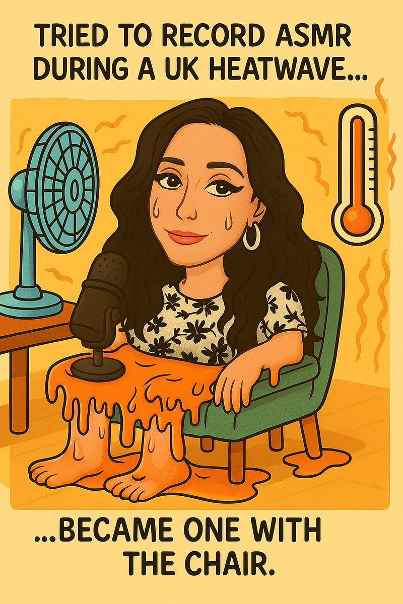 Sorry for the ASMR silence lately — I melted. 🫠🎙️
Turns out whispering into a mic during a UK heatwave = becoming one with the chair.
Will return once I’ve re-solidified.
#ASMR #UKHeatwave #SendIce #jens_asmr
