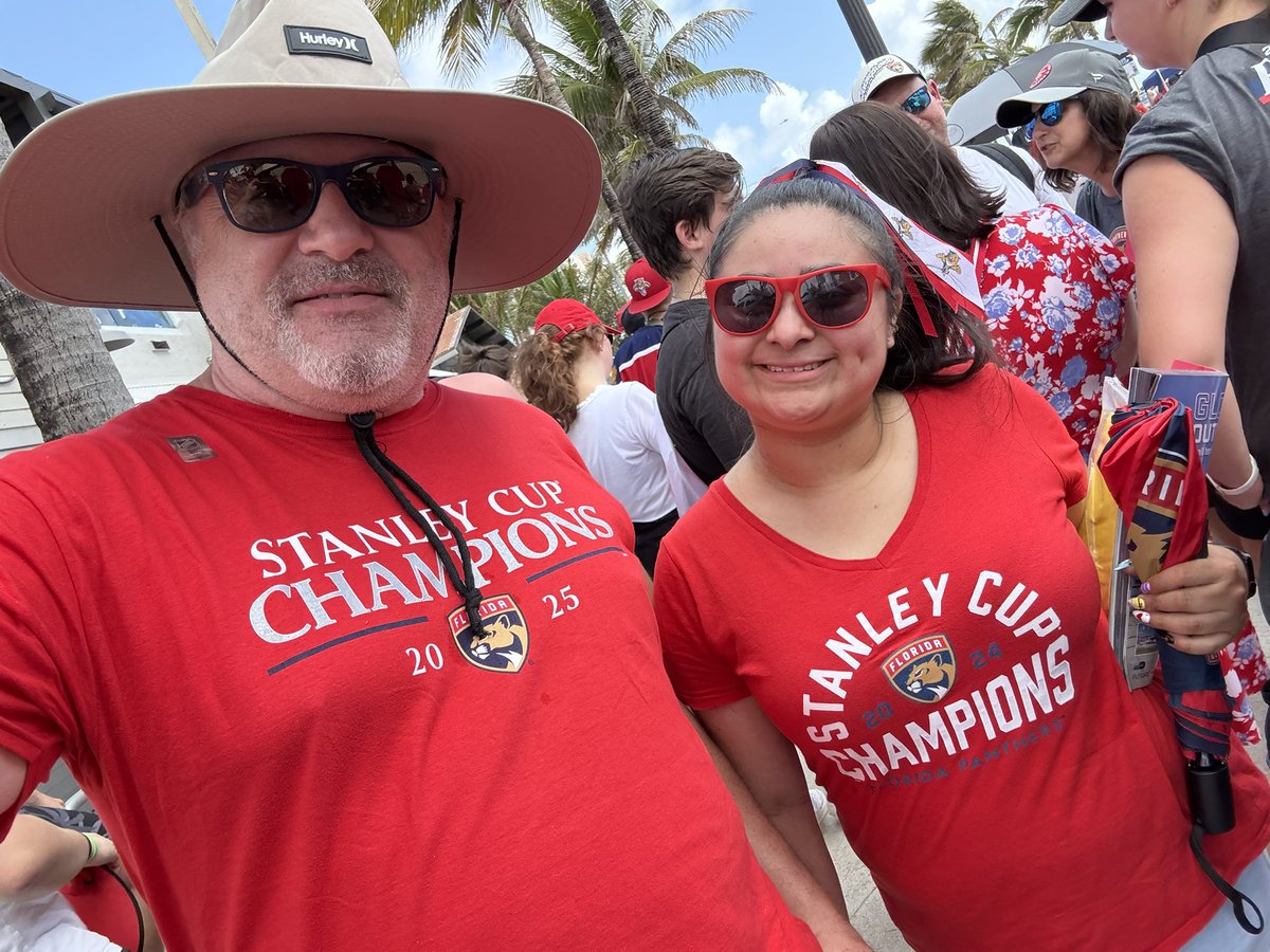 At the <a href="/FlaPanthers/">Florida Panthers</a> Parade with my niece <a href="/Alymason5/">AnimeAllie</a> sporting 24 and 25 cup shirts