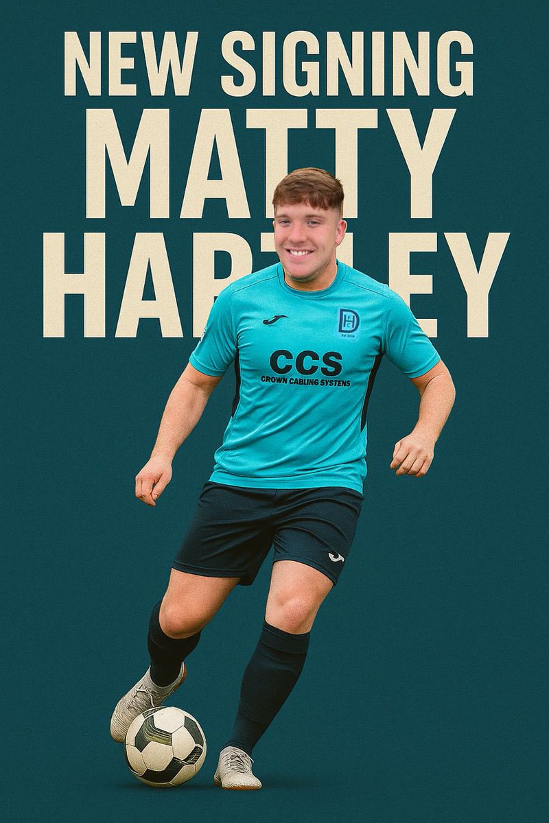 DHFC NEW SIGNING MATTY HARTLEY!!! 

We will be holding a press conference from the lift tomorrow evening with Matty and Farmer! ⚽️ 

SAUDI DH ARE NOT MESSING ABOUT THIS SEASON! 

1 more to announce do use want it today? ✍️ 

⚽️⚽️