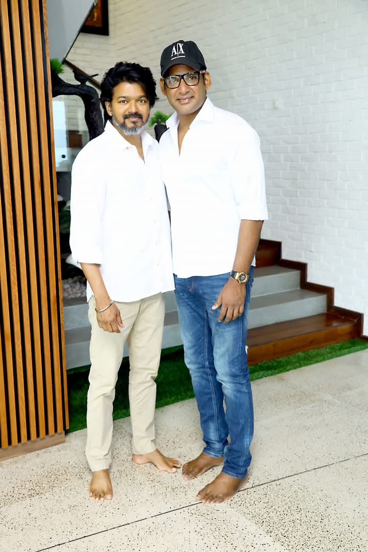 Wishing a very happy birthday to Thalapathy <a href="/actorvijay/">Vijay</a> Sir 🥳 

Best wishes from <a href="/VishalKOfficial/">Vishal</a> Sir fans for your upcoming movie #JanaNayagan 🎥 

#HBDThalapathyVijay #ActorVishal