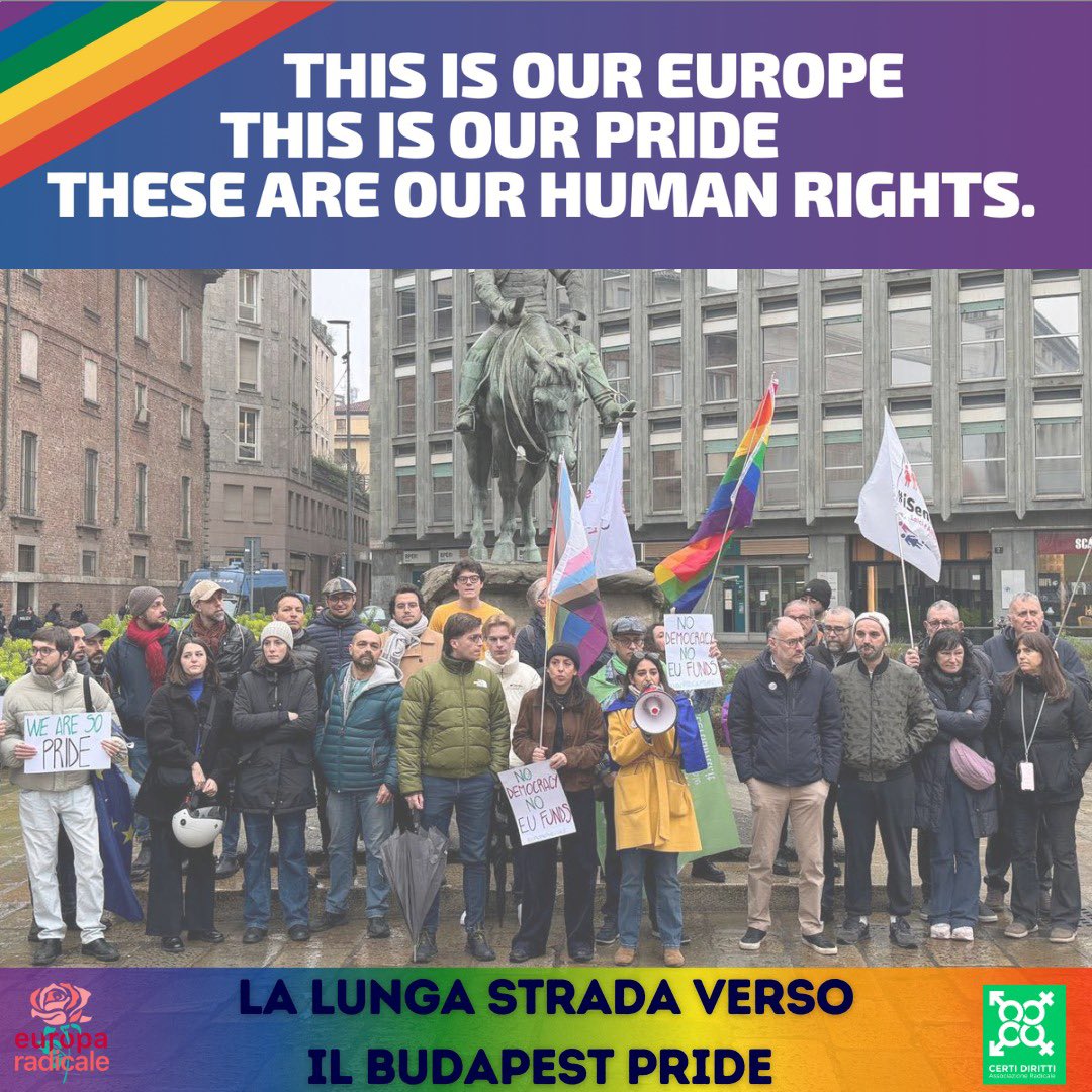🏳️‍🌈Era il 22 marzo quando, sotto una pioggia battente, siamo scesi in piazza con <a href="/CertiDiritti/">Certi Diritti</a> dopo la decisione di Orbán di vietare il Pride. 

Un primo passo, che ci ha portato a organizzare una delegazione che sarà al #BudapestPride il prossimo week-end.