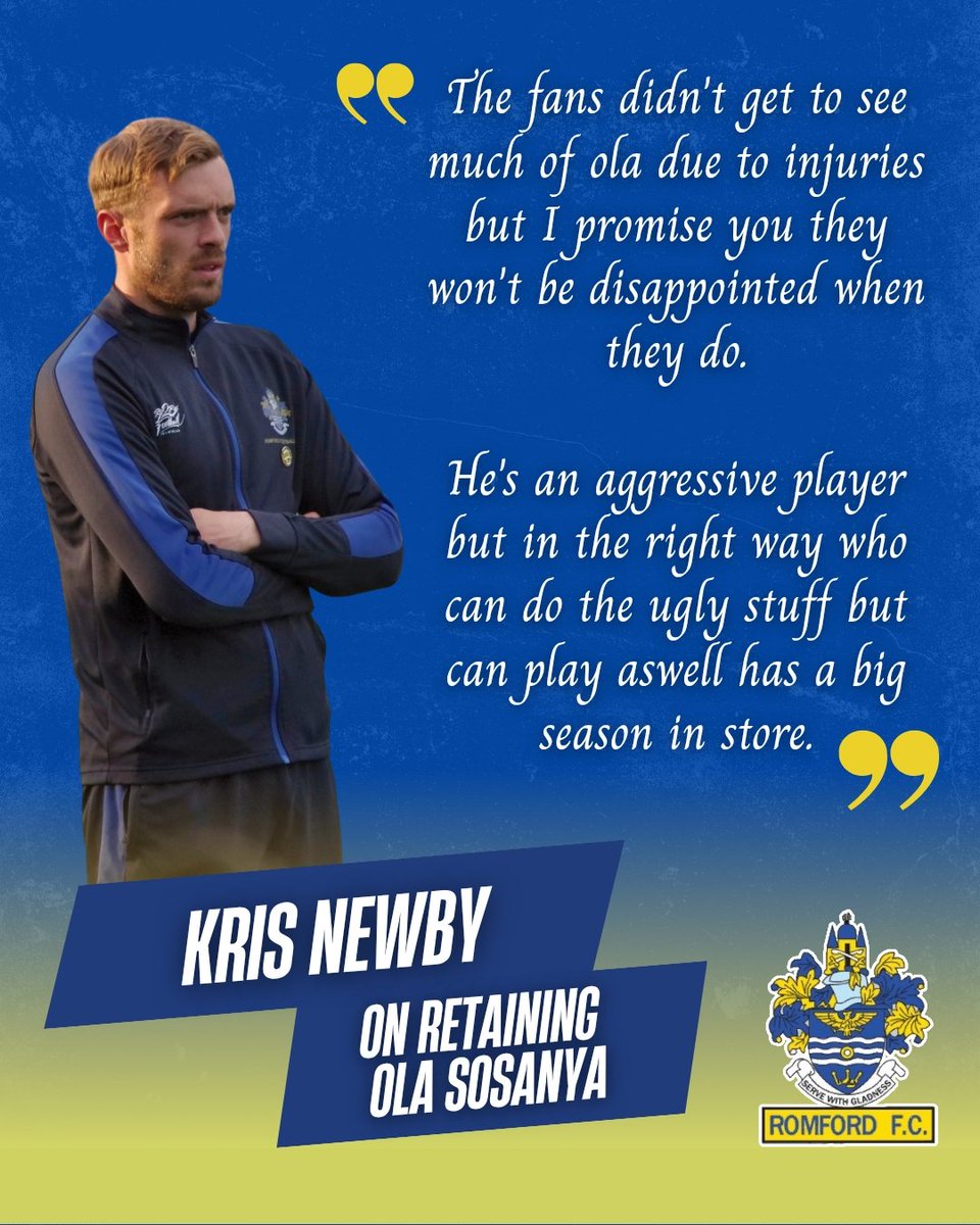 Catching up on some notes from Kris. Here are his thoughts on the news that Romford have retained Ola Sosanya (<a href="/Ola_Kunmii/">Ola-Kunmi</a>) for the coming season.