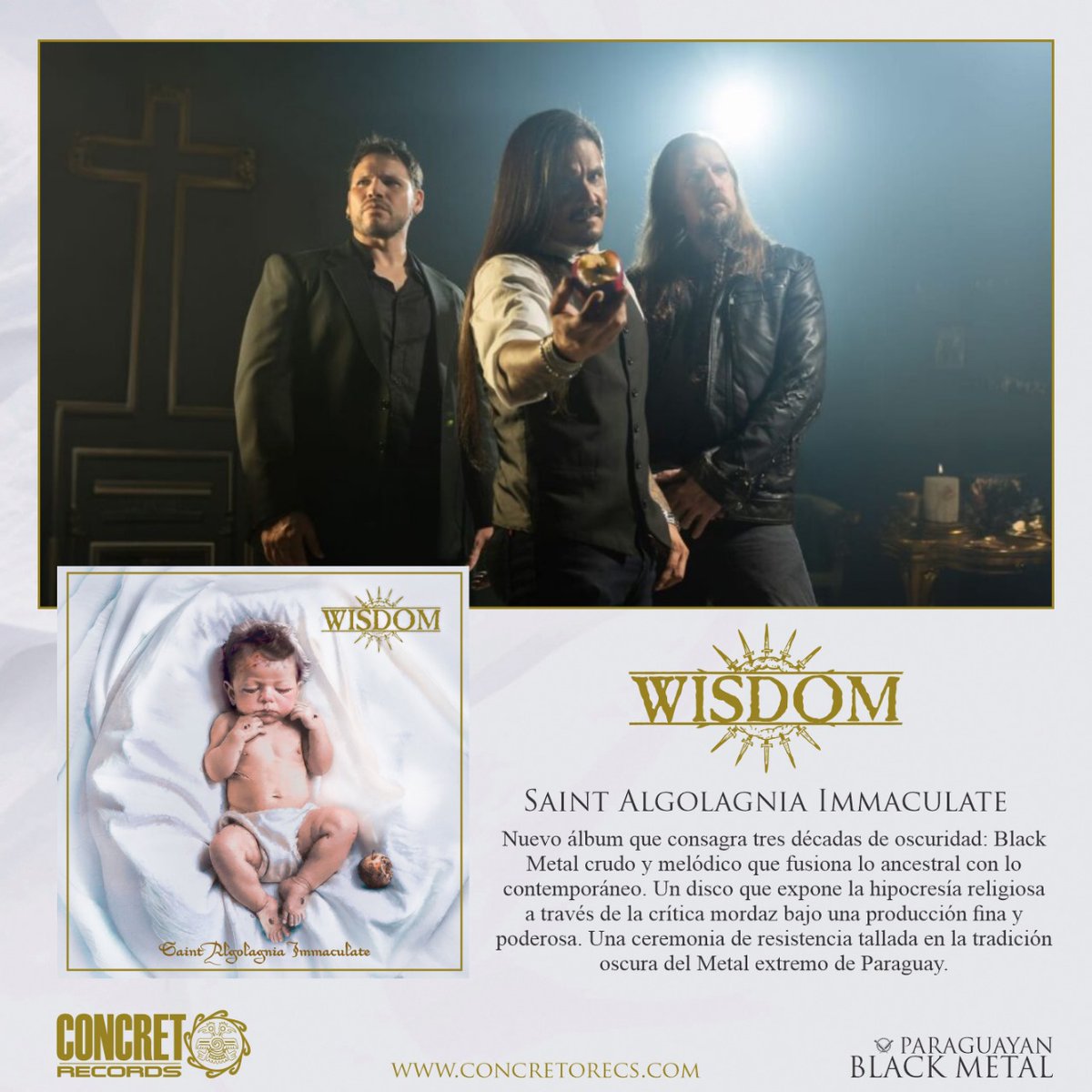 radiolataparara's tweet image. La banda nacional WISDOM, en alianza con “Concreto Records” de México, relanza su último trabajo discográfico con dos bonus tracks

Fecha de salida: 𝗬𝗔 𝗗𝗜𝗦𝗣𝗢𝗡𝗜𝗕𝗟𝗘

Reservas: +595992284520 o @Wisdom_py

También desde la web
concretorecs.com