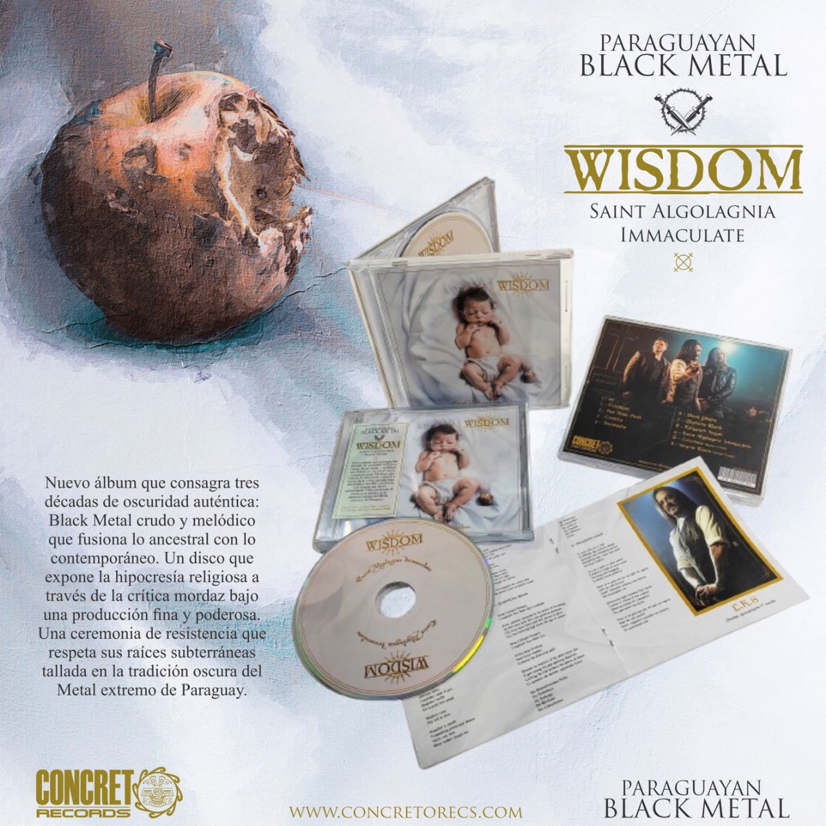 radiolataparara's tweet image. La banda nacional WISDOM, en alianza con “Concreto Records” de México, relanza su último trabajo discográfico con dos bonus tracks

Fecha de salida: 𝗬𝗔 𝗗𝗜𝗦𝗣𝗢𝗡𝗜𝗕𝗟𝗘

Reservas: +595992284520 o @Wisdom_py

También desde la web
concretorecs.com