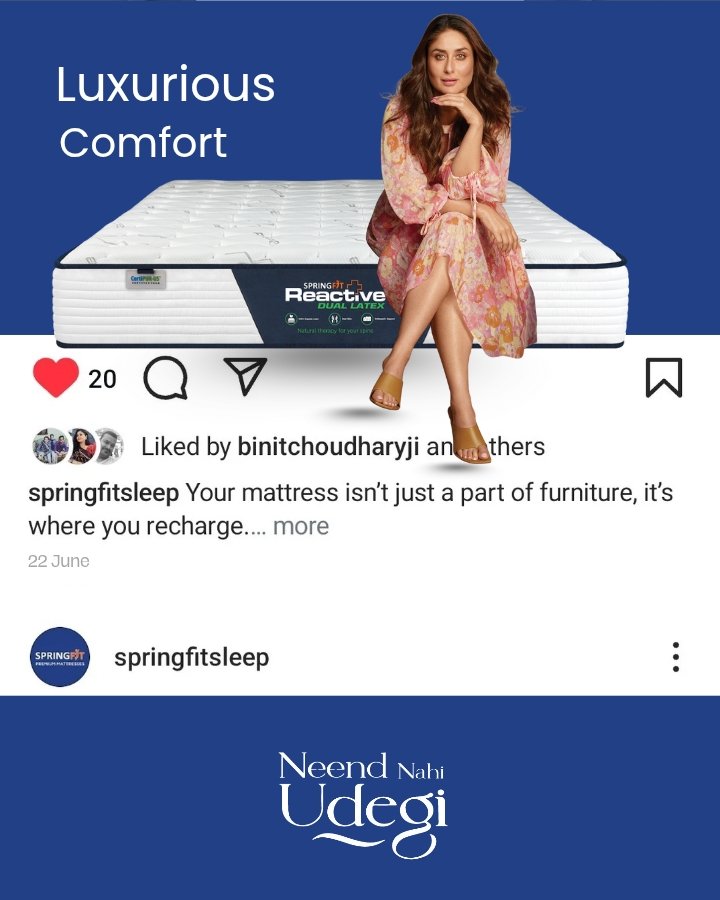 SpringfitSleep's tweet image. Warning: Springfit mattresses may cause extreme relaxation and main character energy. #SleepLikeAStar

#Springfit #SpringfitMattress #PremiumMattress #Mattress #NeendNahiUdegi