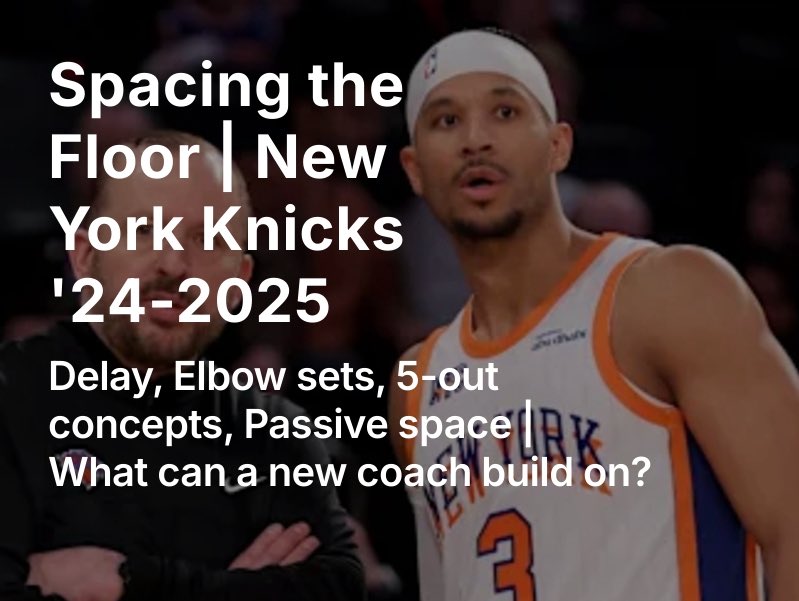 The Knicks offered some impressive flashes of offensive potential this season. But in the end that's all it was: flashes.

What can a new coach build on? What changes can they make to win the margins? It begins with a commitment to space

substack.com/home/post/p-16…