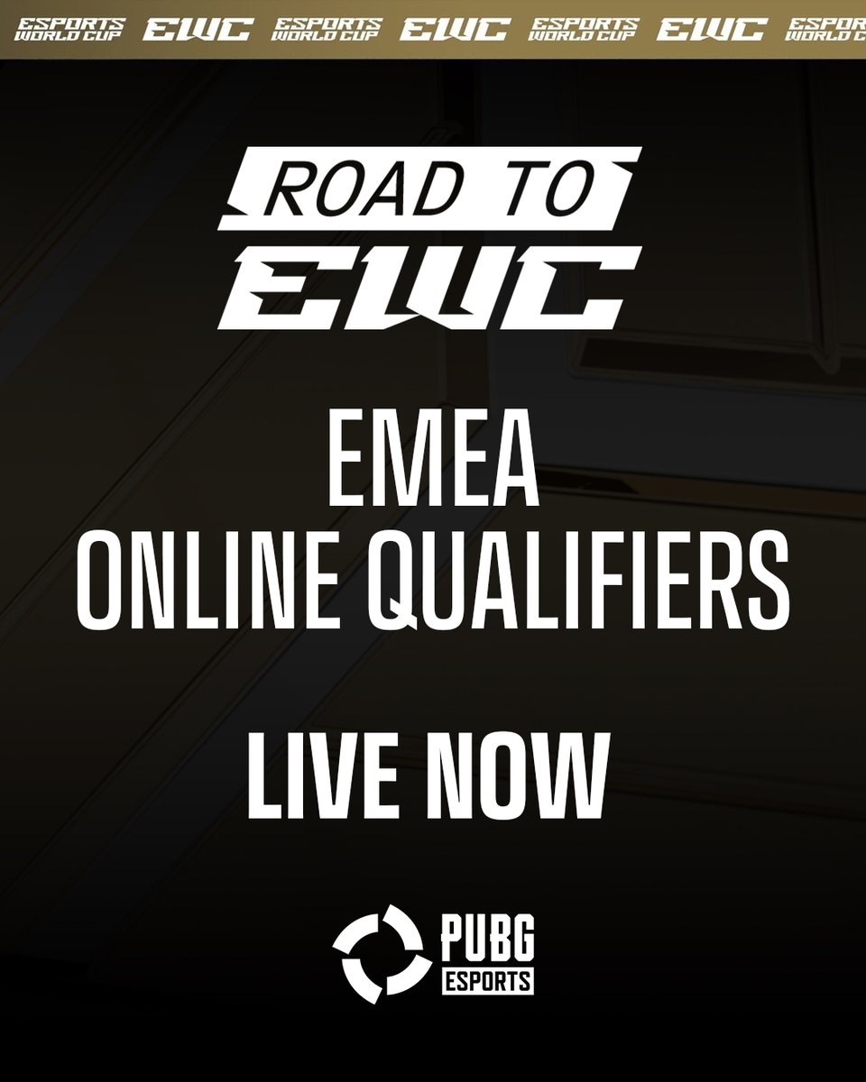 It's time for Day 3 of the Esports World Cup EMEA Online Qualifiers! Three teams will punch their tickets to Riyadh, Saudi Arabia today. Watch live NOW. 📺 #EWC2025 #PUBGEsports 

👉twitch.tv/EWC_white
👉youtube.com/@ewc/streams