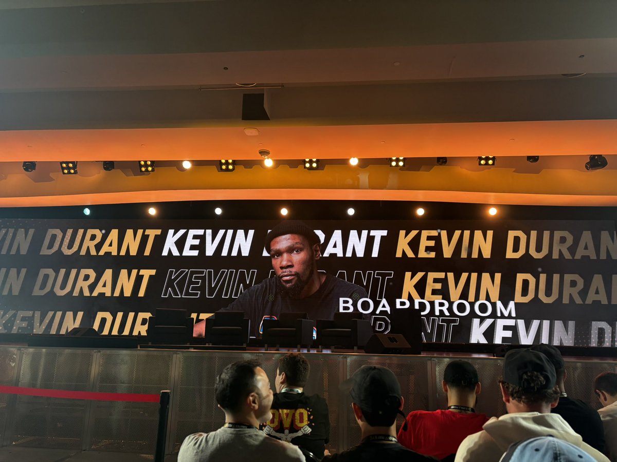 Basketball is not my specialty, but I’m here for a sit down between Kevin Durant and Taylor Rooks.

Hearing whispers around Fanatics Fest that a trade for KD could come “very soon.” Will be interesting to see if they touch on it.