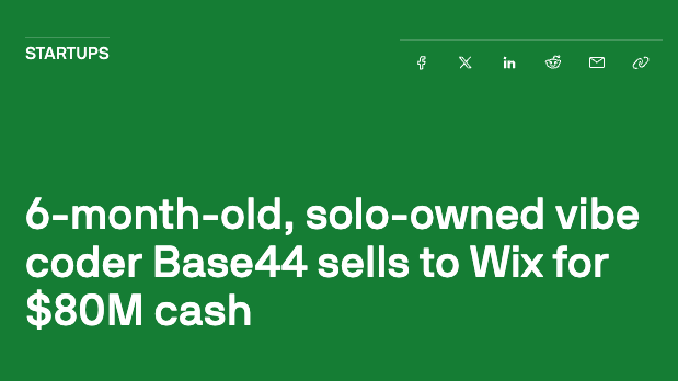 Les développeurs en PLS :

Un projet créé en vibe-coding vient d'être vendu pour 80M$ ...

Bon, il y a plein de nuances ici alors ne vous affolez pas.

1) Bravo à lui quand même, belle réussite
2) C'est un dev à la base + ancien CTO
3) Il a eu du succès avec d'autres boites et