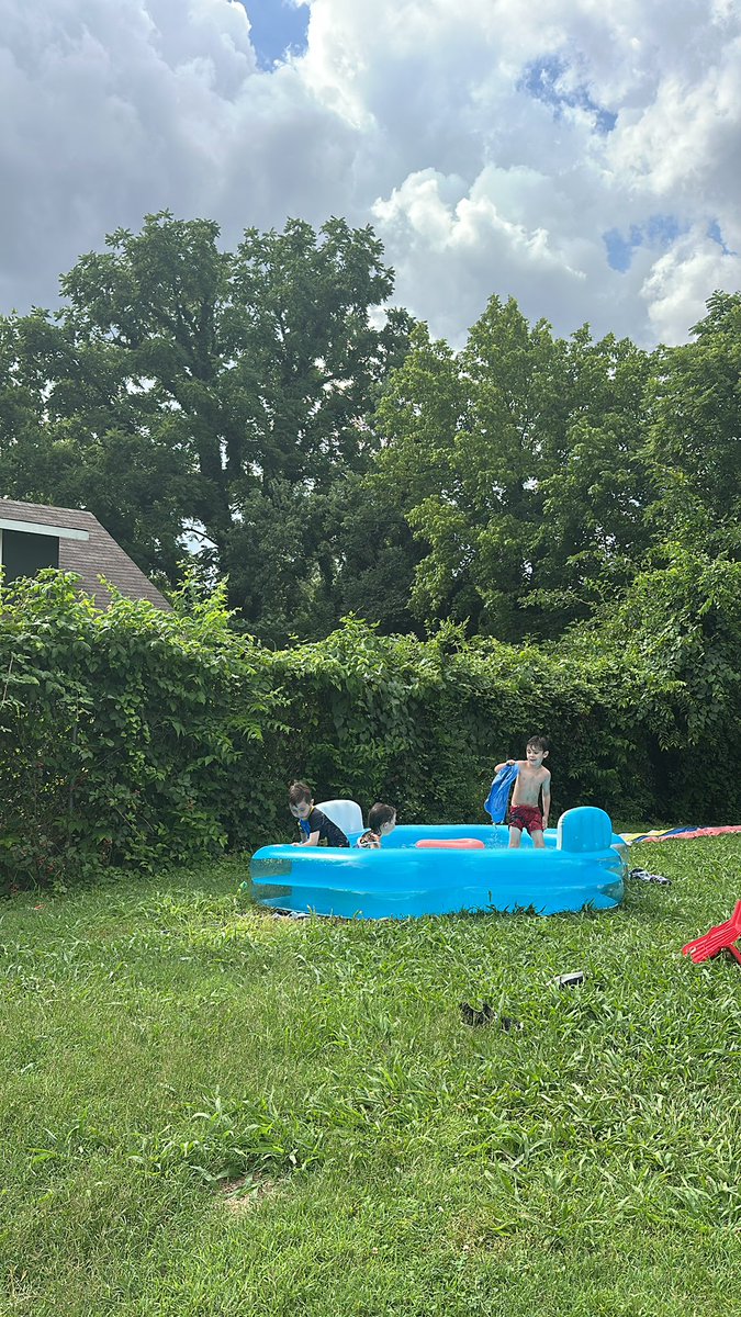 On today’s agenda: splashing and eating unripe blackberries.