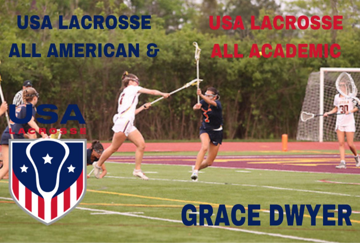 Congratulations to Senior Grace Dwyer on being named USA Lacrosse All American and USA Lacrosse All Academic. Go Ramblers! <a href="/LAGoRamblers/">Loyola Academy Athletics</a> <a href="/LoyolaAcademy/">Loyola Academy</a>