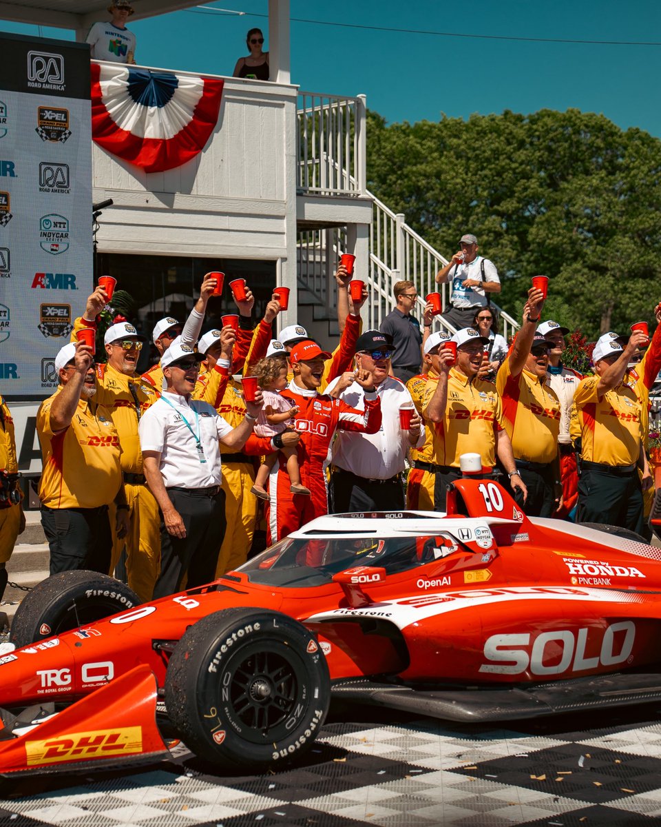 AlexPalou's tweet image. WINNERS AT ROAD AMERICA!!! 🏆 

WOW! What a race, the amazing team I have behind made me look very good on track today. Thank you to all the amazing fans wearing #10 jerseys out there! LFG. 

@SoloCup