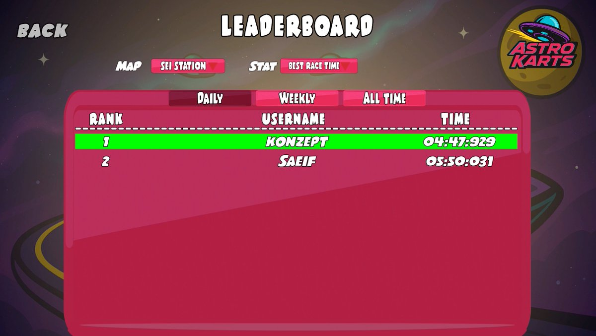 If you didnt know...

<a href="/playAstroKarts/">Astro Karts 🛸</a> released an In-Game leaderboard for every racer!

Can you beat my race time on SEI Station? 🏁