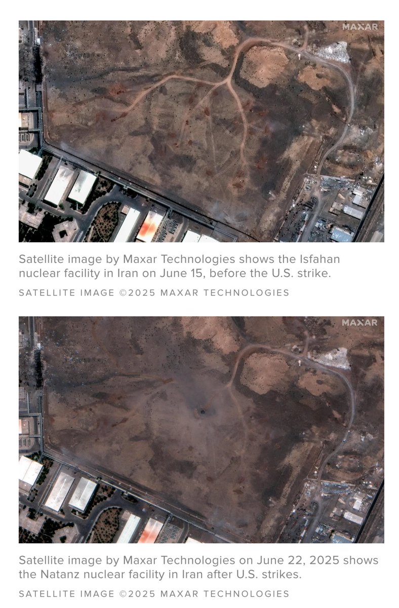 doctoreye18's tweet photo. @FullyaKalfa @melikyigitel @basbugcoskun @ipekozkal @GaffarYakinca @levent_ersinn Fordow,isfahan abd  b-2 bombalaması öncesi sonrası uydu fotoları cnn de yayınlanabilir. https://t.co/4PvXmO3gAr