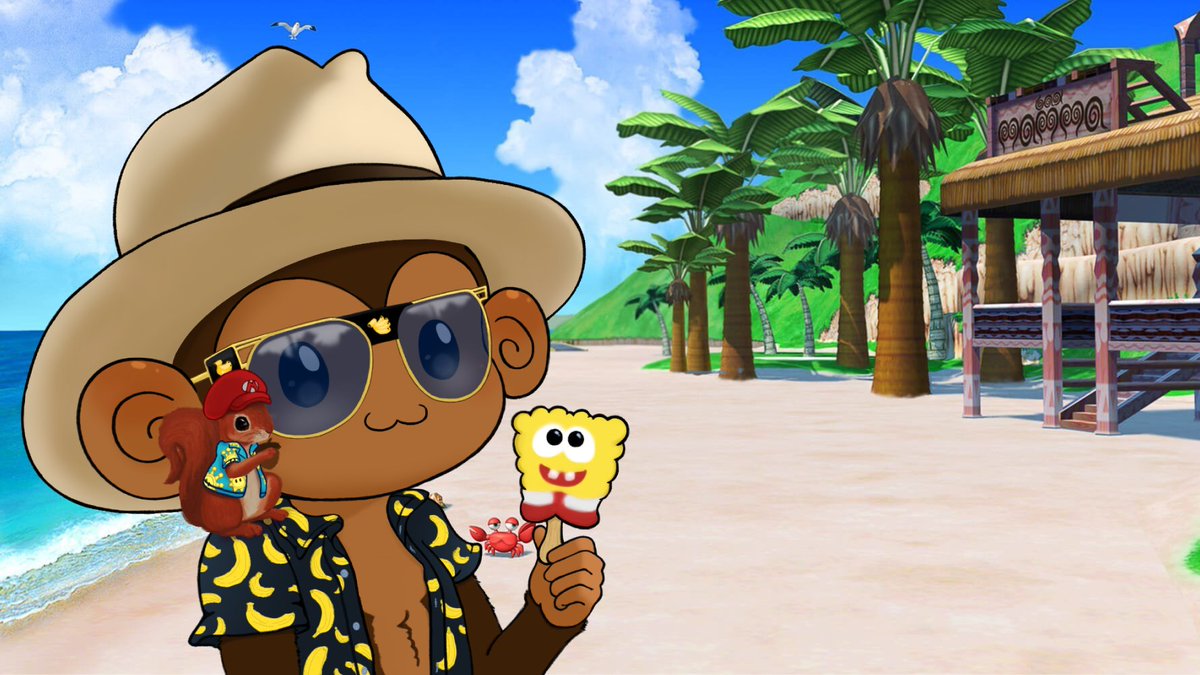 TheMysteriousK's tweet photo. The silly Megante Monkey is away so edit him on vacation somewhere VERY NICE https://t.co/8gNIeFnbw9