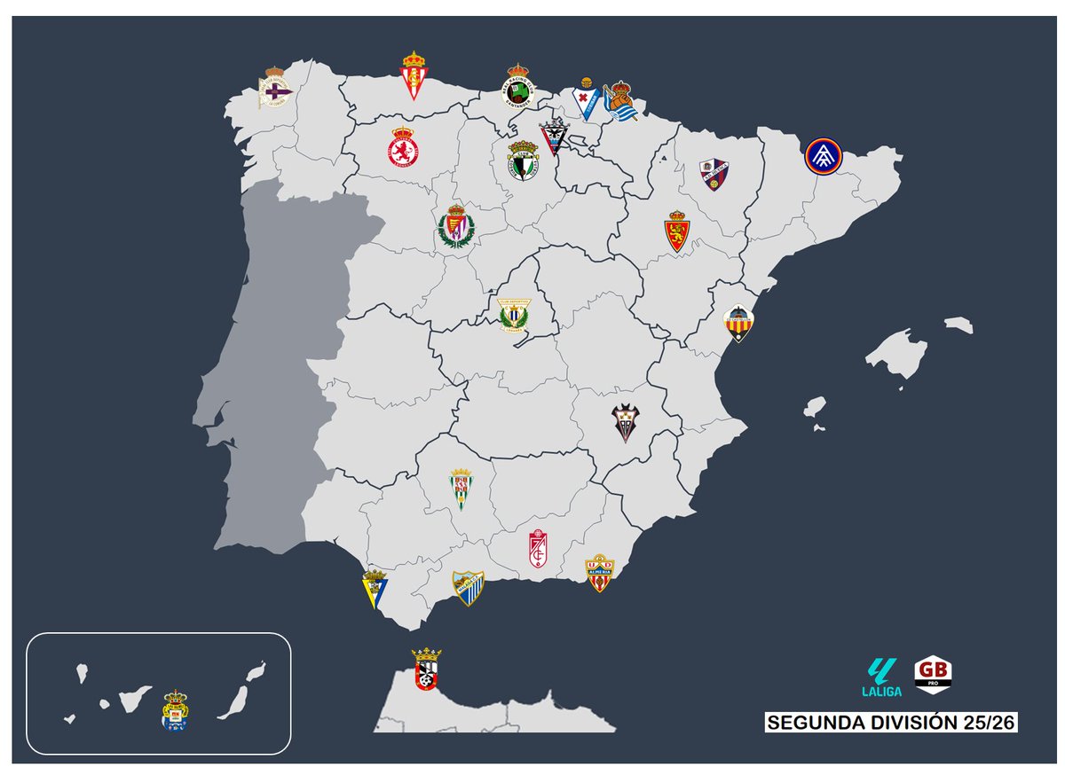 GradaBpro's tweet photo. OFICIAL | Así queda la Segunda División 25/26. https://t.co/eZSZlmSpur