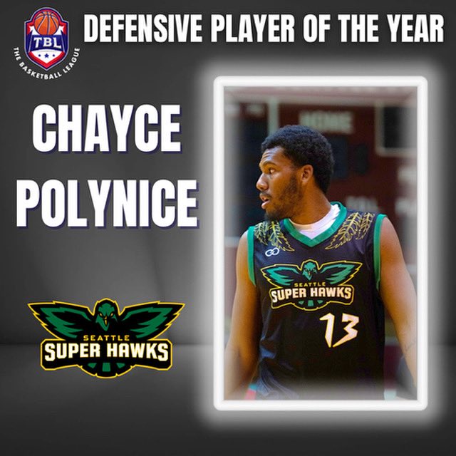 TBLproleague's tweet photo. Congrats to @chaycepolynice of the @ssuperhawks for earning  TBL Defensive Player of the Year

The 7’ son of former #nba great @oldenpolynice proved he can run, defend &amp; score at an elite level

Look for big things in the future‼️

brought to you by  @wooterapparel &amp; @badenhoops https://t.co/eXnkpefWEI