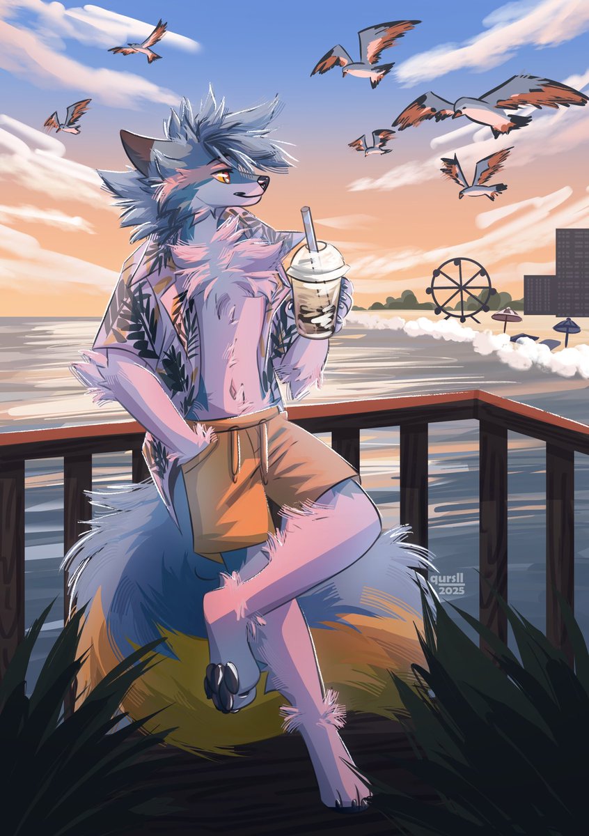 ✦ 𝖖𝖚𝖗𝖘𝖑𝖑 ✦ (@qursll_) on Twitter photo Seaside Boba Break🏝️ Seaside Boba Break🏝️
