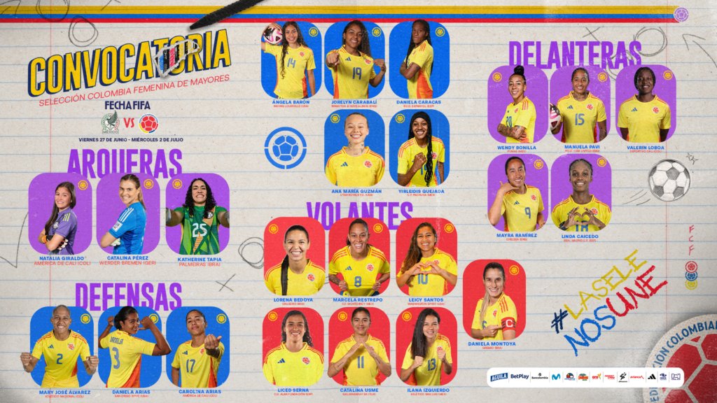 Mayra Ramirez is Among  the final roster of 2⃣3⃣ Players of 🇨🇴Colombia Women’s National Team Squad List for The international friendly matches against the 🇲🇽Mexican national team leading up to the 2025 CONMEBOL Copa América Femenina that will start the 12th of July