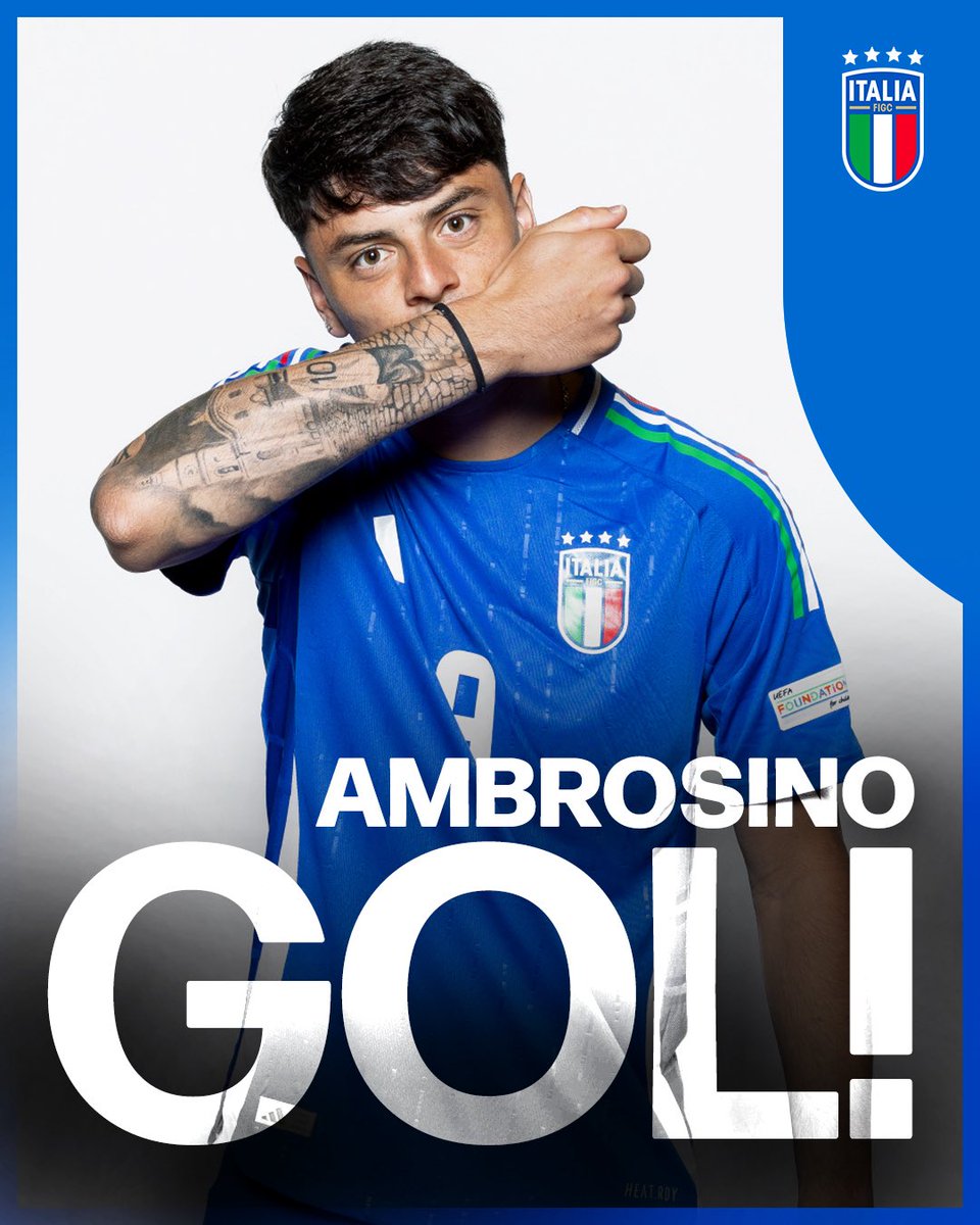 ⏱️90' + 6
⚽️ GOOOL! #AMBROSINO!!!
 
🇩🇪🇮🇹 #GermaniaItalia 2️⃣-2️⃣

All’ultimo secondo una splendida punizione di Giuseppe ci porta ai tempi supplementari 

#U21EURO
#Under21 #Azzurrini #VivoAzzurro