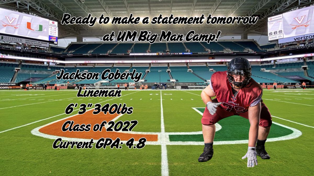Jackson Coberly (@jcoberly0828) on Twitter photo Check out my Stats: bigjackcoberly.com
<a href="/UMfootball/">DS</a>
<a href="/coach_cristobal/">Mario Cristobal</a>
<a href="/CoachDawson_UM/">Shannon Dawson ๐</a>
<a href="/CoachMirabal/">Alex Mirabal</a>
<a href="/mackrizz23/">Mackenzie Rizzi</a> Check out my Stats: bigjackcoberly.com
<a href="/UMfootball/">DS</a>
<a href="/coach_cristobal/">Mario Cristobal</a>
<a href="/CoachDawson_UM/">Shannon Dawson ๐</a>
<a href="/CoachMirabal/">Alex Mirabal</a>
<a href="/mackrizz23/">Mackenzie Rizzi</a>