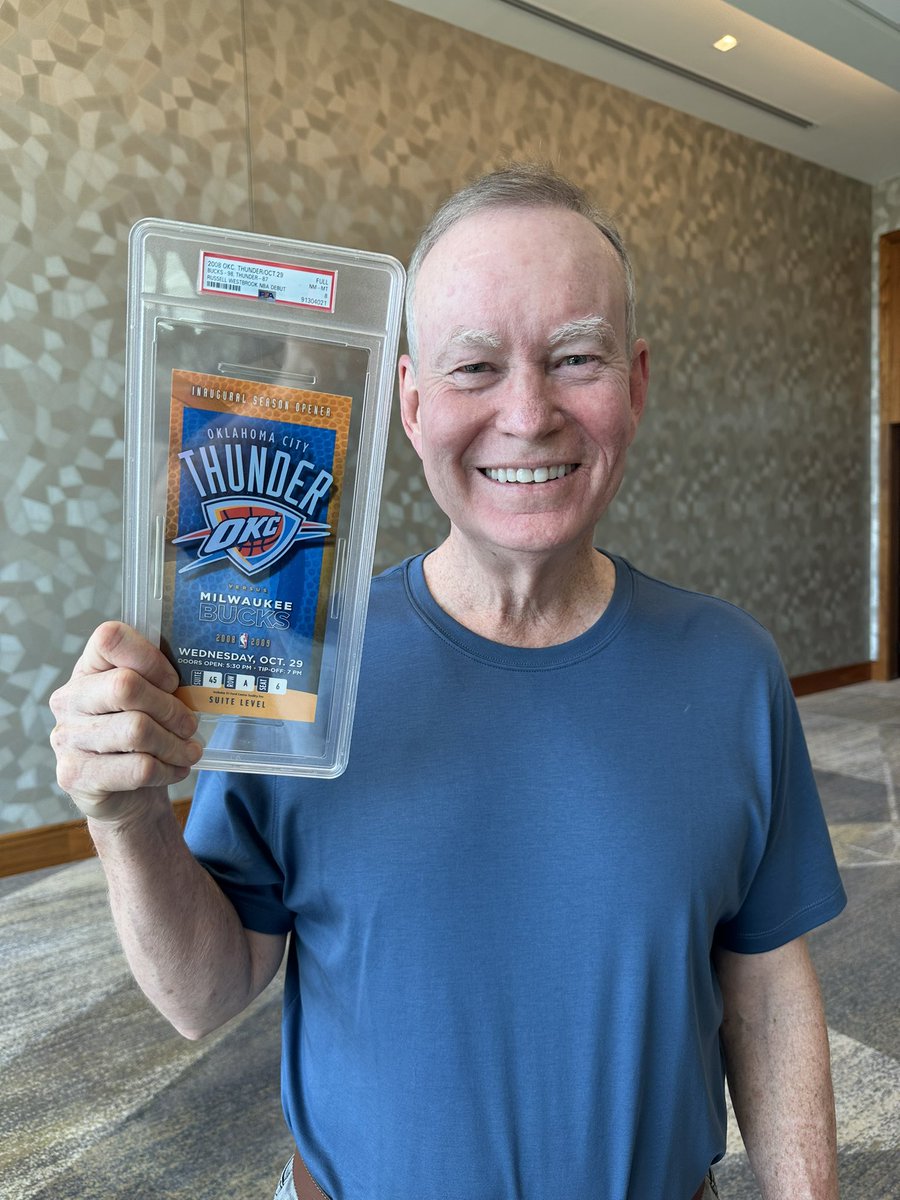 MickCornett's tweet photo. Thought it was a good day to reflect. Got out my ticket from the very first Thunder game. 10-29-08 #ThunderUp https://t.co/cogBdPy1Jn