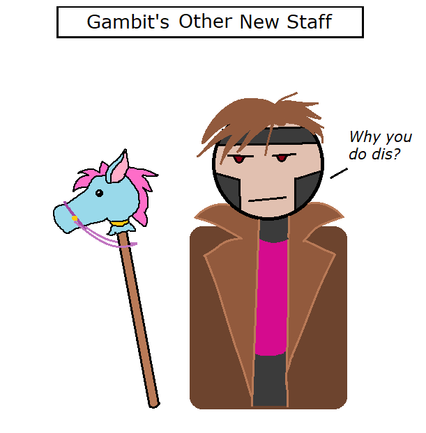 TheMichigami's tweet photo. The sequel to the other mspaint masterpiece, where it was decided he needed a pony, because it's chanbit Gambit, and therefore magic mike jokes must be made I guess. https://t.co/SgfVaZs8rJ