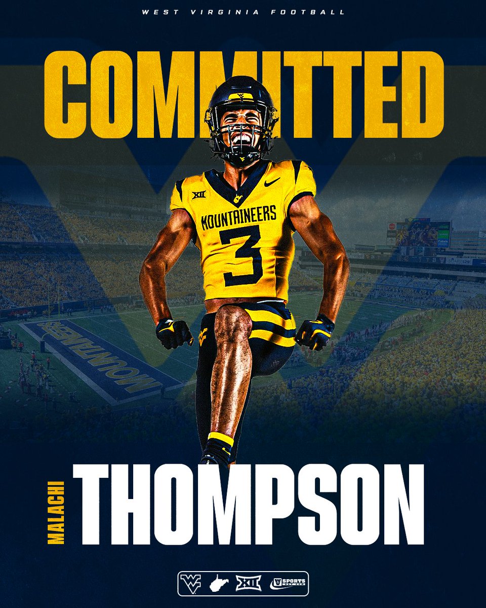 BREAKING - In-state WR Malachi Thompson has committed to West Virginia. #WVU offered after a standout camp showing, and he didn’t wait long to jump on it. #HailWV

Details 👉 gowvu.us/nos