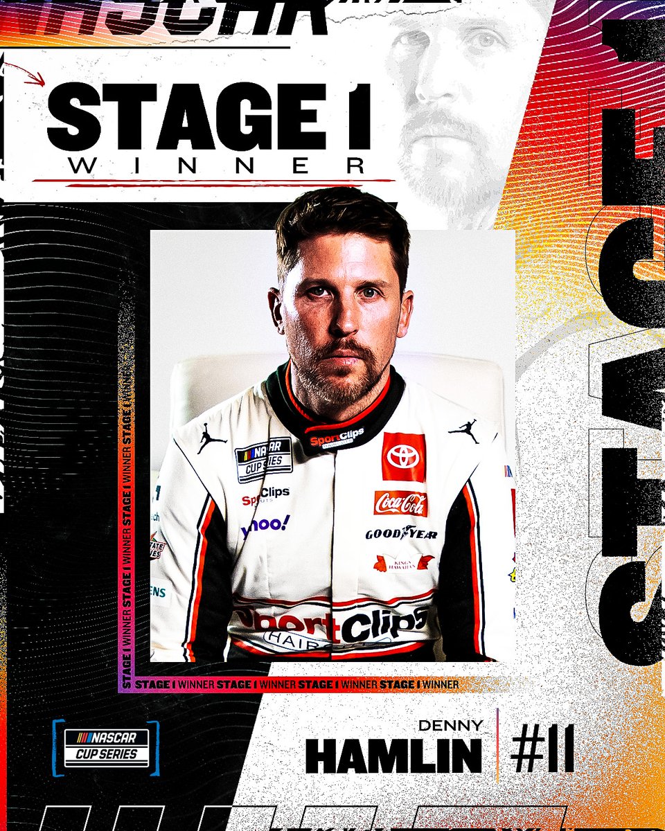 NASCAR (@nascar) on Twitter photo A picture-perfect start for <a href="/dennyhamlin/">Denny Hamlin</a>!
He leads every lap en route to the Stage 1 victory. A picture-perfect start for <a href="/dennyhamlin/">Denny Hamlin</a>!
He leads every lap en route to the Stage 1 victory.