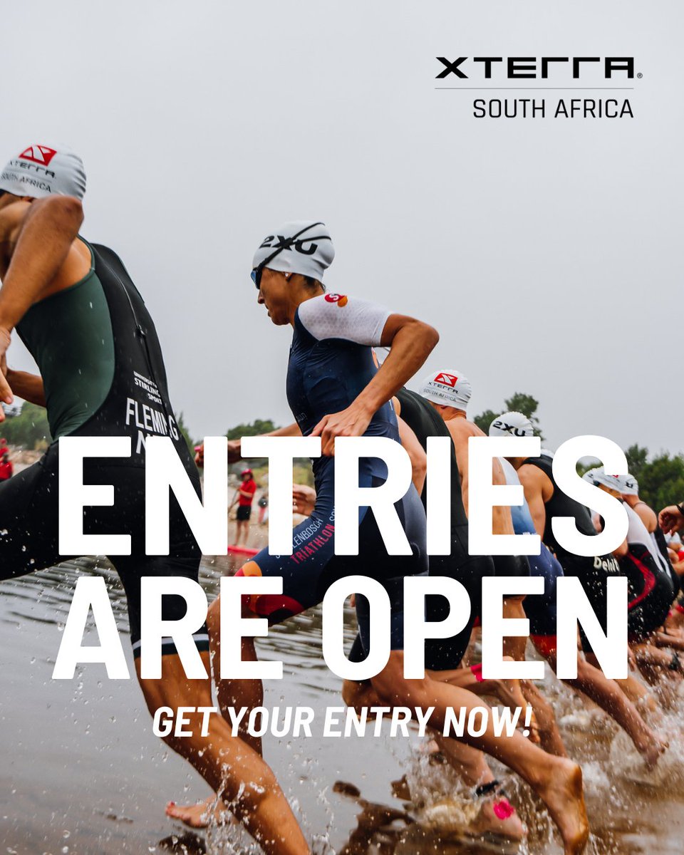 XTERRASA's tweet image. XTERRA South Africa entries are officially OPEN!
Triathletes, trail runners, and off-road warriors, this is your call to action. ⛰️🚴♂️
Secure your spot on the start line before it’s too late.
#XTERRASA #LiveMore #Entries