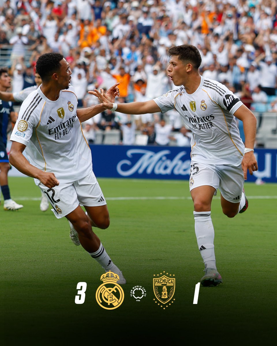 Real Madrid C.F. 🇬🇧🇺🇸 (@realmadriden) on Twitter photo 🏁 <a href="/realmadriden/">Real Madrid C.F. 🇬🇧🇺🇸</a> 3-1 <a href="/Tuzos/">Club Pachuca</a>
⚽️ 35' <a href="/BellinghamJude/">Jude Bellingham</a>
⚽️ 43' <a href="/10ardaguler/">Arda Güler</a>
⚽️ 70' <a href="/fedeevalverde/">Fede Valverde</a>
⚽️ 80' Montiel 🏁 <a href="/realmadriden/">Real Madrid C.F. 🇬🇧🇺🇸</a> 3-1 <a href="/Tuzos/">Club Pachuca</a>
⚽️ 35' <a href="/BellinghamJude/">Jude Bellingham</a>
⚽️ 43' <a href="/10ardaguler/">Arda Güler</a>
⚽️ 70' <a href="/fedeevalverde/">Fede Valverde</a>
⚽️ 80' Montiel