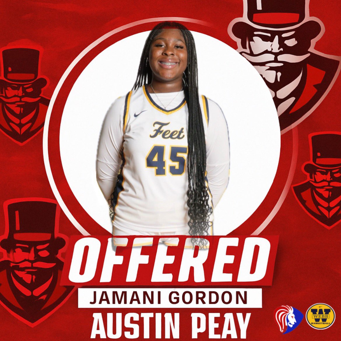 Jamani Gordon (@jamanigordon) on Twitter photo After a great camp with <a href="/GovsWBB/">Austin Peay Women's Basketball</a> and great conversation with <a href="/Young_CoachB/">Brittany Young</a> and <a href="/coachpeggyls/">Coach P</a> I'm blessed to say l've received an offer to play basketball at Austin Peay University #GoGovs 🎩 <a href="/Webb_GBB/">Webb School Girls Basketball</a> <a href="/fbcnashvilletn/">FBC Nashville</a> <a href="/FBCMotton/">FBC Mo</a> <a href="/CenterCball/">Center Court Report</a> <a href="/SuperDez22/">Desmond R. Cambridge</a> <a href="/callmeCoachTee/">terence a johnson</a> <a href="/dev_414/">FBC Dev</a> After a great camp with <a href="/GovsWBB/">Austin Peay Women's Basketball</a> and great conversation with <a href="/Young_CoachB/">Brittany Young</a> and <a href="/coachpeggyls/">Coach P</a> I'm blessed to say l've received an offer to play basketball at Austin Peay University #GoGovs 🎩 <a href="/Webb_GBB/">Webb School Girls Basketball</a> <a href="/fbcnashvilletn/">FBC Nashville</a> <a href="/FBCMotton/">FBC Mo</a> <a href="/CenterCball/">Center Court Report</a> <a href="/SuperDez22/">Desmond R. Cambridge</a> <a href="/callmeCoachTee/">terence a johnson</a> <a href="/dev_414/">FBC Dev</a>
