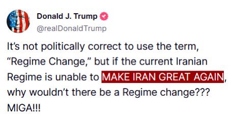 Trump: "MAKE IRAN GREAT AGAIN."