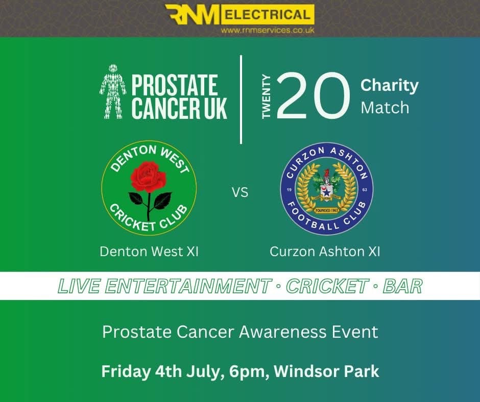 SAVE THE DATE - FRIDAY 4TH JULY

After Syd White’s successful Prostate Cancer Charity Match last year, we are going again.🏏🏏🏏🏏

Please come along, support, and have some fun with friends at the same time.
