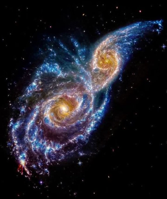 konstructivizm's tweet image. JWST Just Released A New Image of a Pair of Colliding Galaxies; NGC 2207 and IC 2163