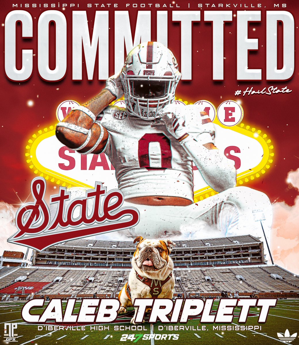 NPGPX Design (@nathanpurvis) on Twitter photo | COMMITTED |
Caleb Triplett (<a href="/TFLCaleb8/">Caleb Triplett</a>), the class of 2026 linebacker from D'Iberville High School (D'Iberville, MS), has committed to Mississippi State! #HailState | COMMITTED |
Caleb Triplett (<a href="/TFLCaleb8/">Caleb Triplett</a>), the class of 2026 linebacker from D'Iberville High School (D'Iberville, MS), has committed to Mississippi State! #HailState