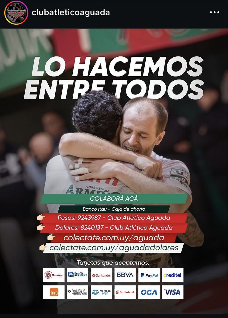 Nos une la pasión, los colores, la historia. Podemos lograrlo, pero necesitamos un último empujón.
La colecta sigue abierta. Con tu aporte, ayudás a que este plantel siga soñando.
Colaborá, compartí, motivá a otro hincha… porque Aguada es más fuerte cuando estamos todos. SÚMATE