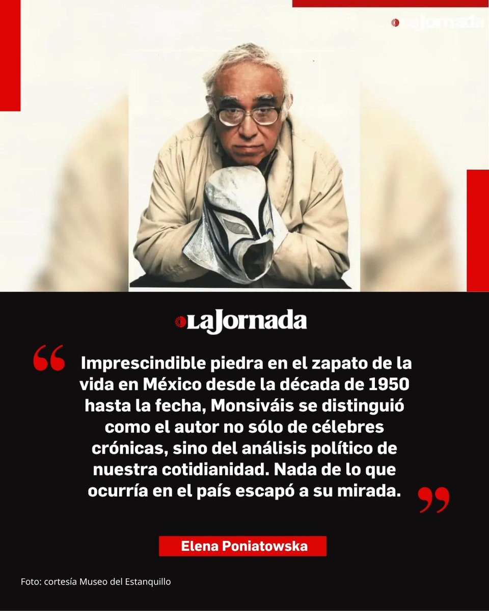 La Jornada (@lajornadaonline) on Twitter photo #Opinión Carlos Monsiváis, por <a href="/Eponiatowska/">Elena Poniatowska</a>
Hay hombres asà únicos e indispensables. #CarlosMonsiváis lo fue para nuestra zozobra cotidiana. Buscamos su aprobación y su juicio. #OctavioPaz escribió que Monsiváis era un cortador de cabezas.
Irreverente, cáustico, agudo, crĂtico, #OpiniĂłn Carlos Monsiváis, por <a href="/Eponiatowska/">Elena Poniatowska</a>
Hay hombres asà únicos e indispensables. #CarlosMonsiváis lo fue para nuestra zozobra cotidiana. Buscamos su aprobación y su juicio. #OctavioPaz escribió que Monsiváis era un cortador de cabezas.
Irreverente, cáustico, agudo, crĂtico,