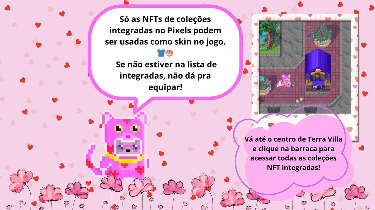Patty_GamerNFT's tweet photo. 🧵 Por que usar uma NFT no @pixels_online? 👕🌳
1/3 — O que são as NFTs no Pixels?
São avatares especiais de coleções integradas que tornam seu personagem único e personalizado! 🌟
#PixelsGame #NFTSkins #PixelsCreatorProgram #Web3Gaming https://t.co/ZT4QYvhyOx