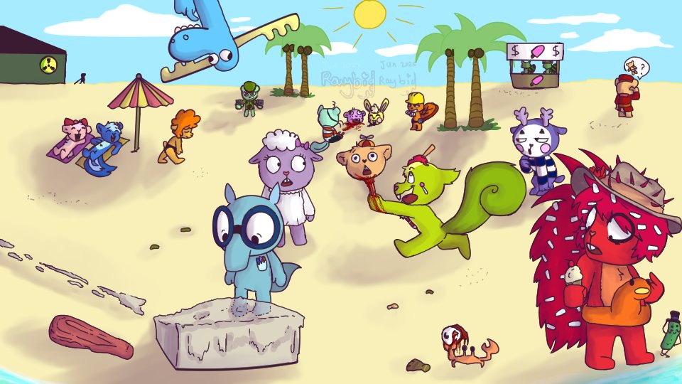 DaRaybidSpawn's tweet photo. #htf #happytreefriends #happytreefriendsfanart #fanart #raybid #raybidhtf #raybidart #flippyhtf #flakyhtf #mimehtf #nuttyhtf #sniffleshtf #lumpyhtf #giggleshtf #petuniahtf #russelhtf #lammyhtf #beach #beachart #summer #summerart #digitalart #cuddleshtf #toothyhtf #handyhtf #disco https://t.co/vHdA0RZjGs