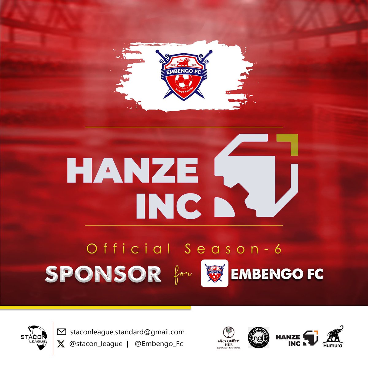 Embengo_FC's tweet image. HERE WE GO!!!!!
We are thrilled to unveil our new Official Sponsor for season 6,7 and 8.
@Hanzetours will be our main kit sponsor with rear branding of @HumuraTourism and @Nic’s Coffee Hub.