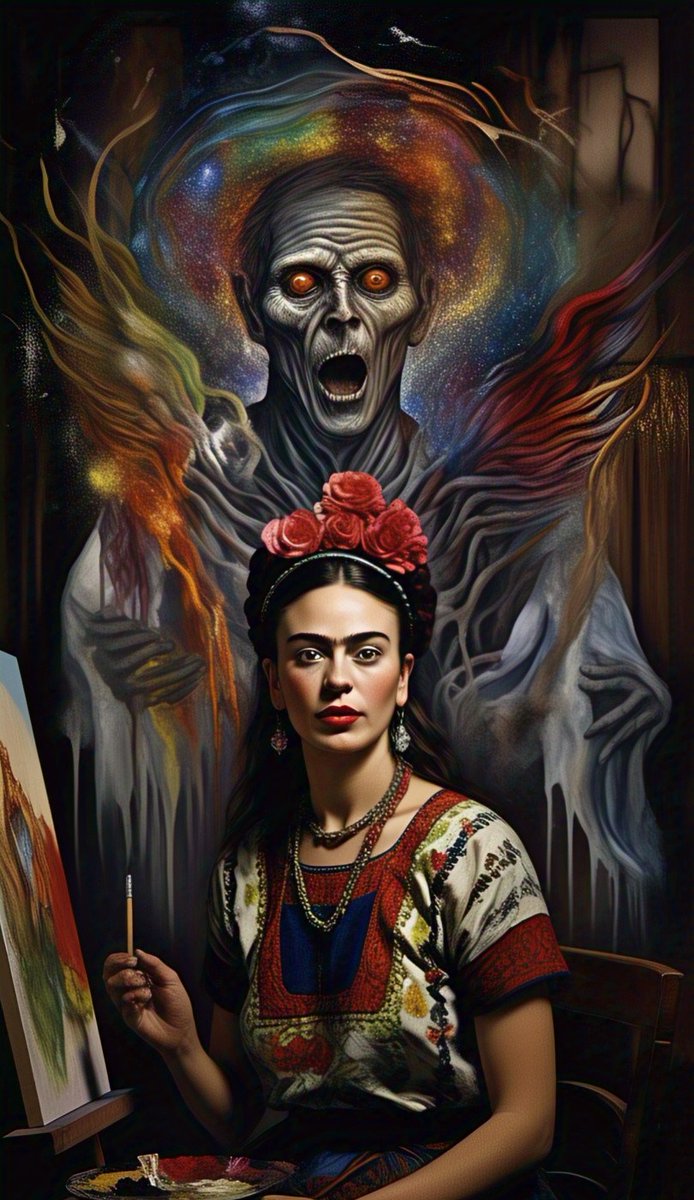 Jodelfenix's tweet photo. Los colores intensos de Frida ahora revelan algo más profundo y aterrador Sus obras cobran vida y no todas son amistosas. 🎨🧿
#historia @Historia #documental @documental https://t.co/wJ4W7zvWNt