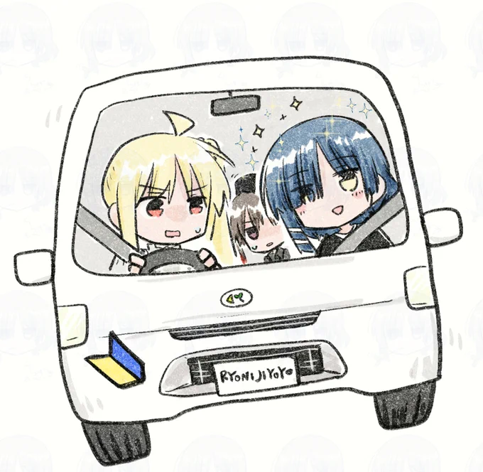 海老名SA行く時に描いたりょにじよよ車微修正した