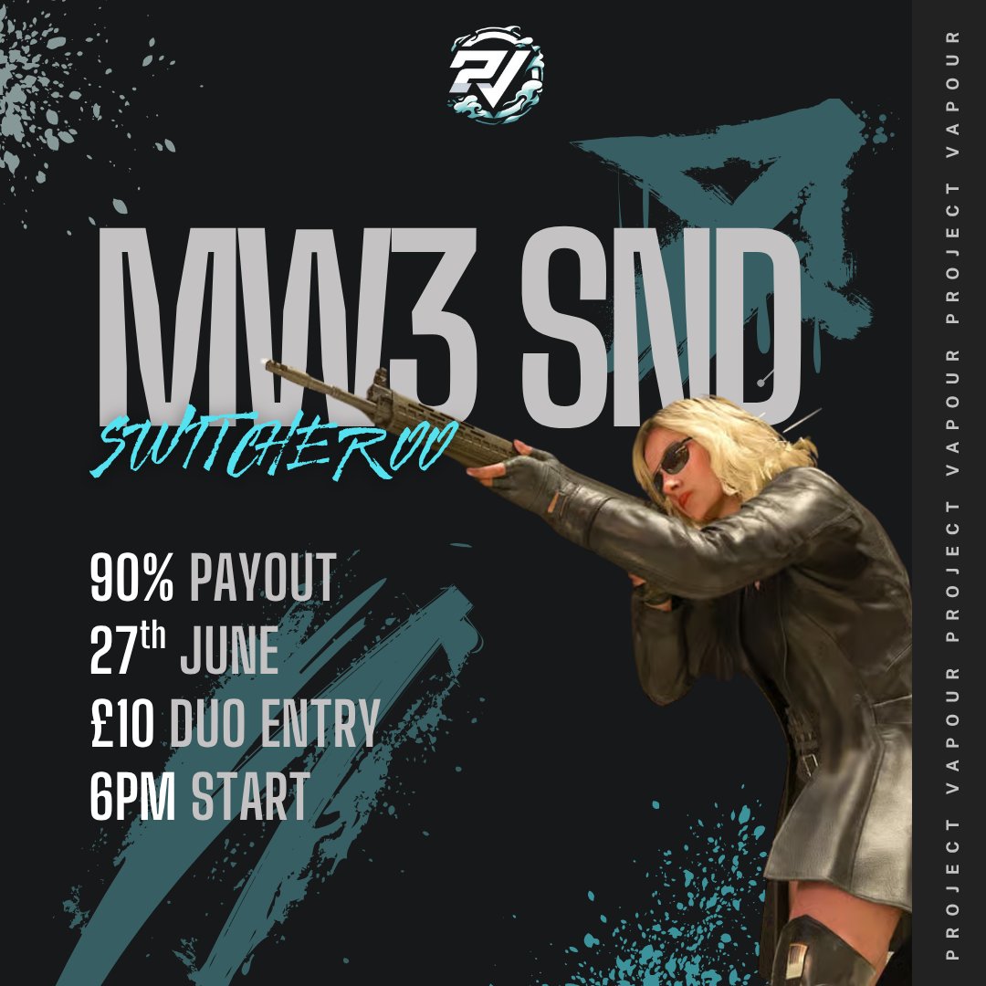 Find your Duos, reinstall MW3 &amp; get ready for the start of off-season madness!

Spins will start at 6pm Friday with <a href="/laurarowdenn/">Laura</a>🥳

🩵&amp;🔃for the chance to be apart of the 2 lucky duos to get free entry!

Sign-up &amp; join the discord via : docs.google.com/forms/d/e/1FAI…