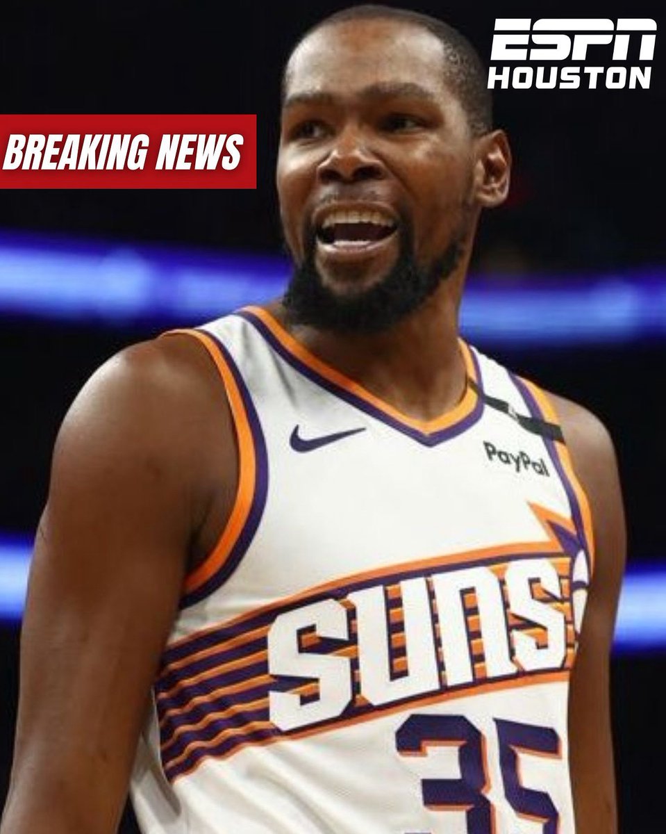 espn975's tweet photo. BREAKING NEWS from Shams Charania: The Houston Rockets have traded Jalen Green, Dillon Brooks, the 10th pick in the 2025 NBA draft and 5 2nd round picks to the Phoenix Suns for Kevin Durant! https://t.co/ugK7OyOrZg