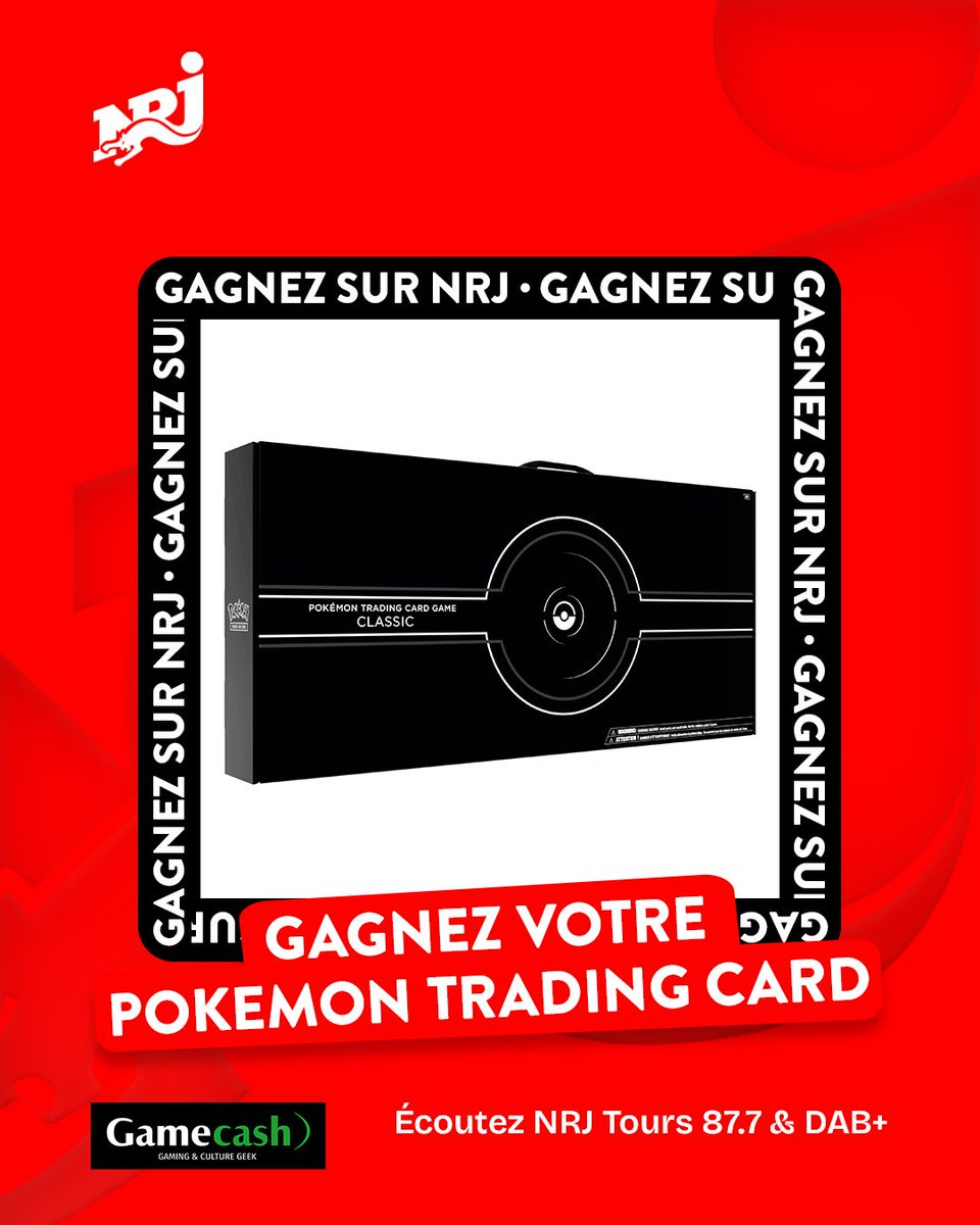 🎉 Gagnez sur NRJ le coffret Pokémon Trading Card Game Classic avec <a href="/GamecashTours/">Gamecash Tours</a> 🕹️
💥 180 cartes collector – d’une valeur de 400 €
🎊 À l’occasion des 10 ans du <a href="/JapanTours37/">Japan Tours Festival</a> 

#Pokemon #NRJTours #Gamecash #JapanToursFestival #Concours #PokémonTCG #PopCulture