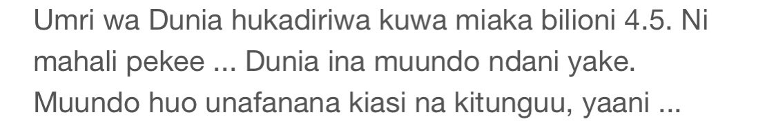 dielosunbae's tweet photo. @Sirjeff_D Dunia haina miaka bilioni 4.5 bali inakadiriwa kuwa … small difference but matters. https://t.co/vbvUwSNHup