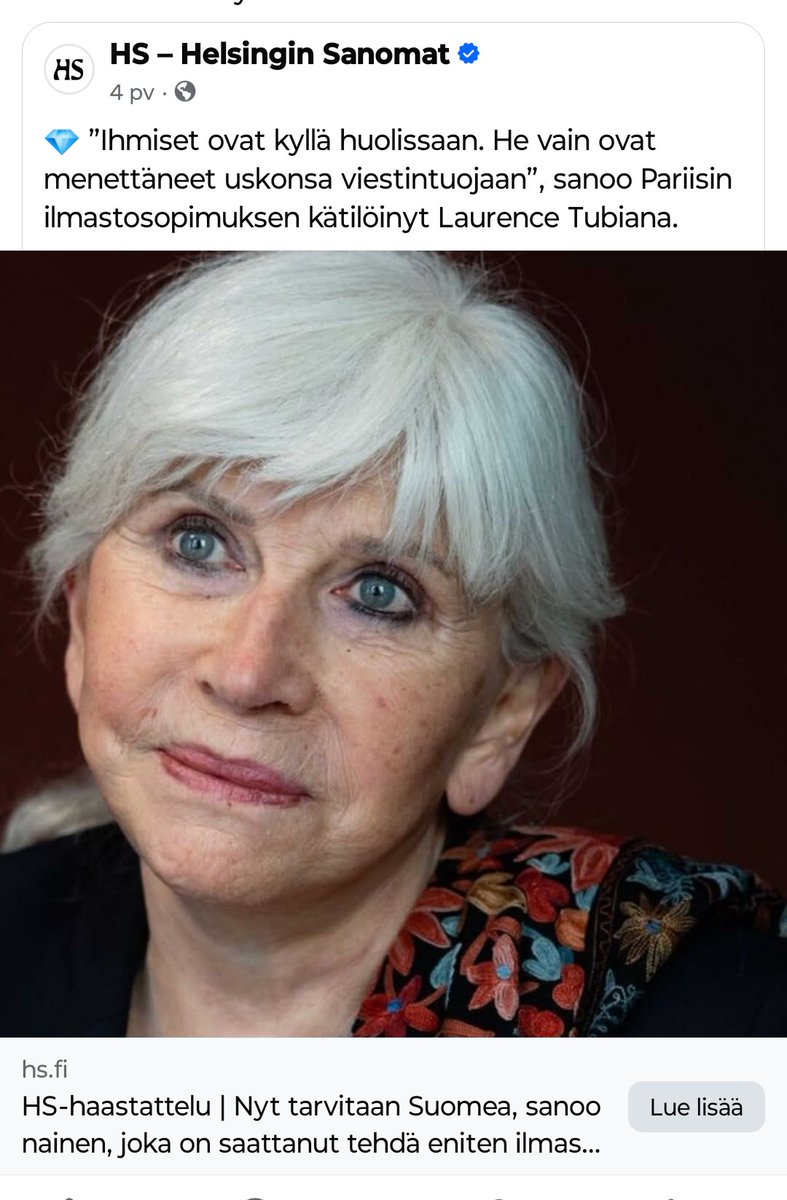 "Taas tarvitaan Suomea suomalaista erikoisosaamista".

Maailmalla Ihmiset ovat menettäneet uskonsa globalistien kommunistiseen totalitaristiseen ilmastomuutos politiikkaan mutta meillä Suomessa jossa kommunismi&amp;totalitarismi koetaan suomalaisuudeksi ja isänmaallisuudeksi